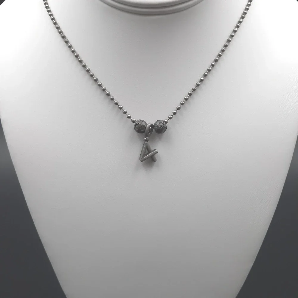 Soccer Ball & Number 4 Necklace,‎ Sports Charm Jewelry, Gunmetal Chain